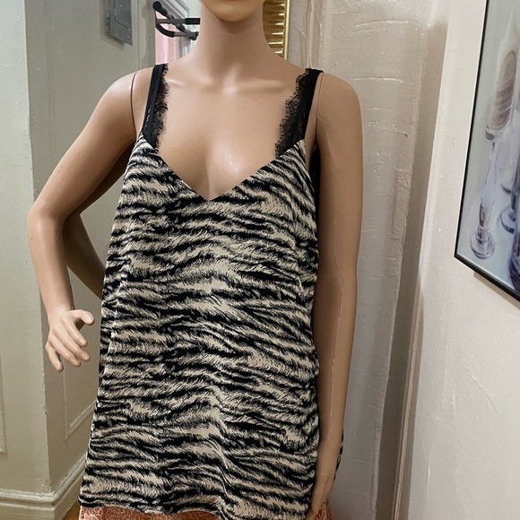 Express Black and Cream Animal Print Lace Cami - Picture 8 of 8